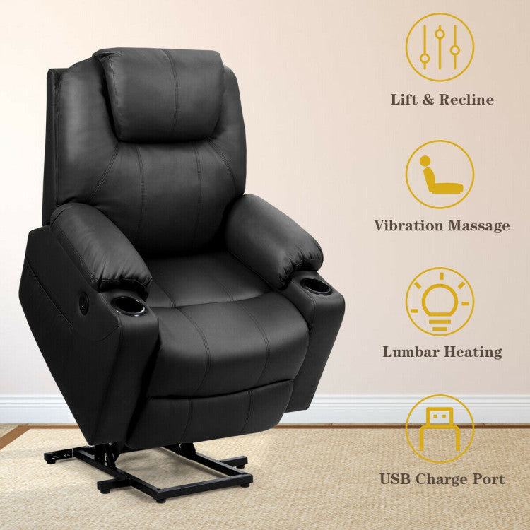 Electric Power Lift Multifunction Electric Recliner with 2 Side Pockets and Cup Holders