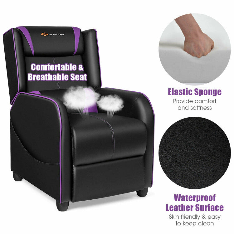 Adjustable Modern Gaming Recliner Chair with Massage Function and Footrest