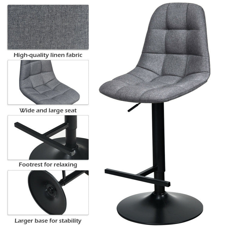 Height Adjustable Modern 360 Degrees Swivel Barstools with Footrest