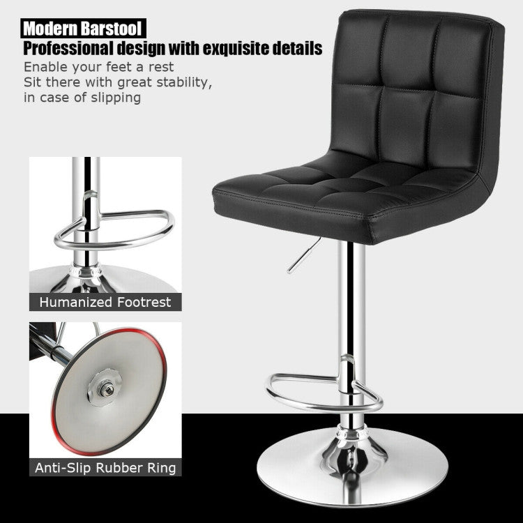 Adjustable Swivel Bar Stool with PU Leather