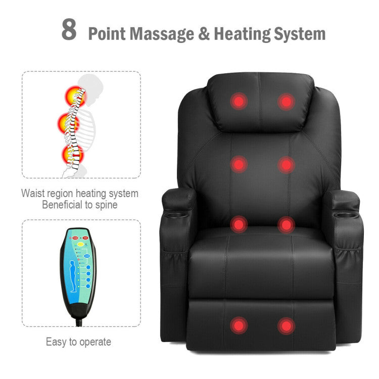 Power Lift Recliner Chair with Massage and Heat for Elderly with Remote Control