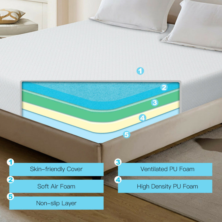 10 Inch Air Foam Pressure Relief Bed Mattress with Removable Soft Cover