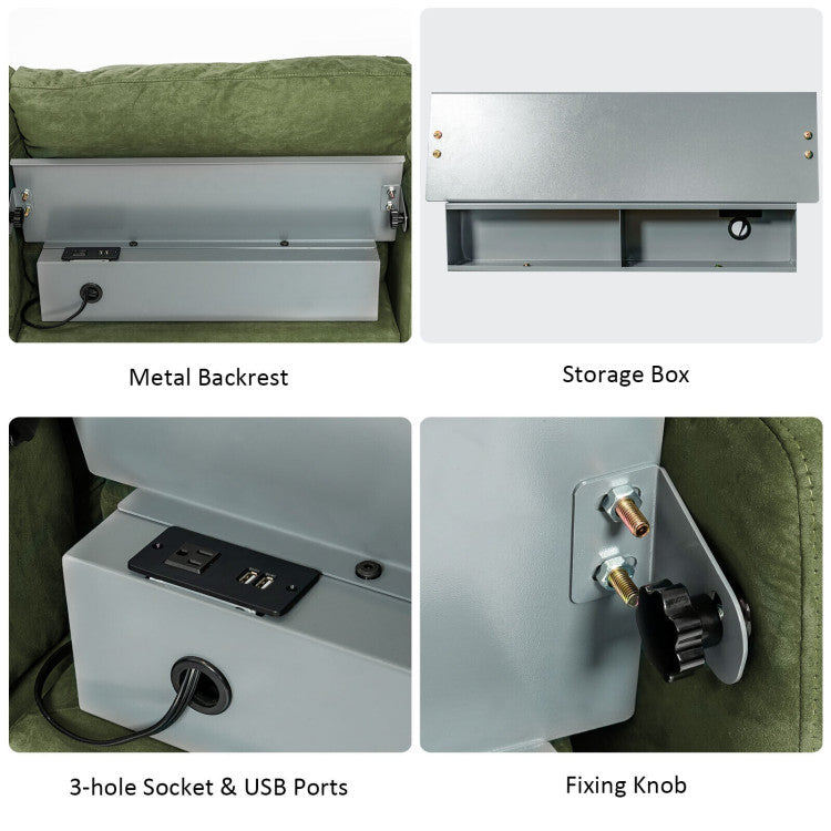 Modular L-Shaped Sectional Sofa with Reversible Chaise and 2 USB Ports