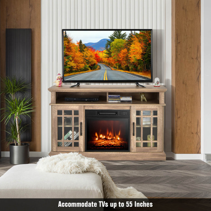 48 Inch Fireplace TV Stand with 18 Inch Fireplace Insert for Tvs up to 55 Inch