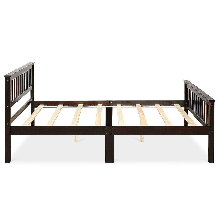 Deluxe Solid Wood Platform Bed with Headboard and Footboard