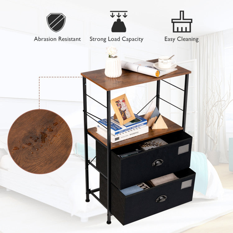 2-Drawer Storage Shelf for Bedroom and Closet