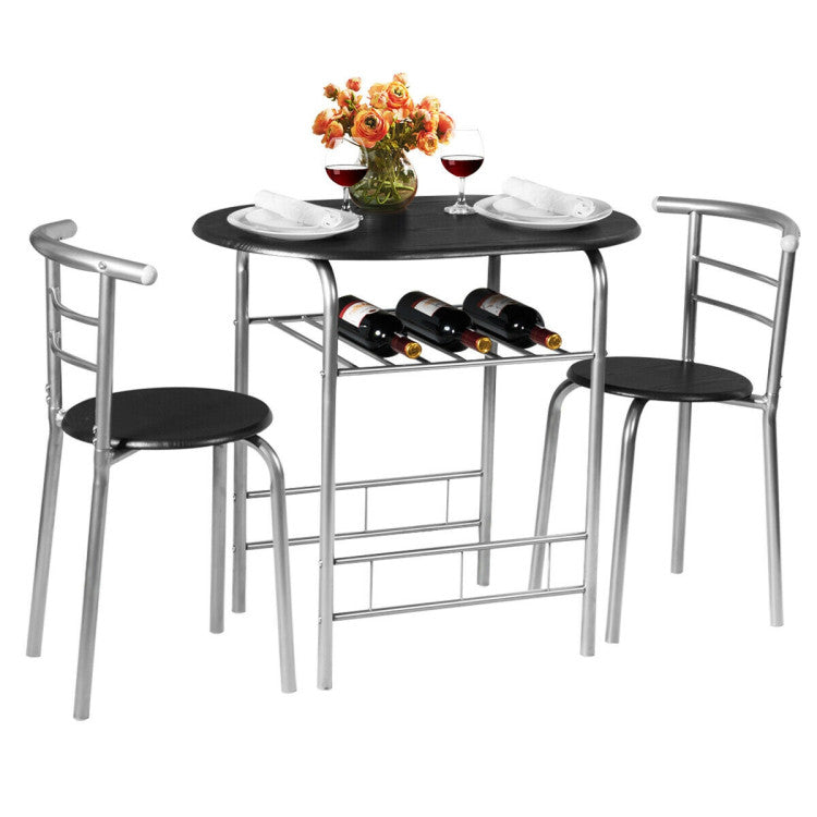 3-Piece Space-Saving Bistro Set for Kitchen and Apartment