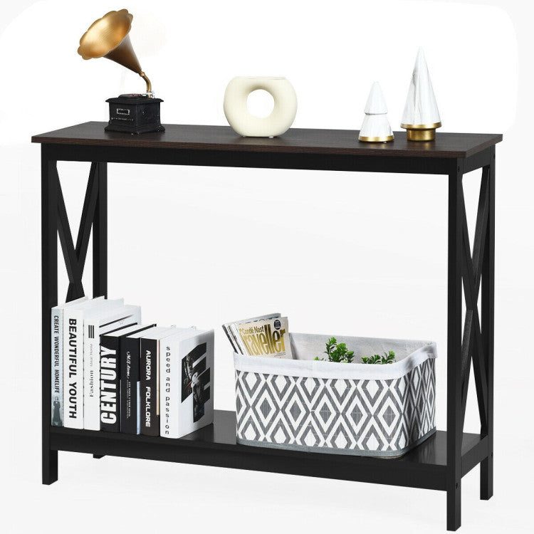 2-Tier Console X-Design Sofa Side Accent Table