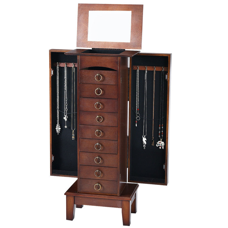 Wooden Jewelry Cabinet Storage Organizer with 6 Drawers