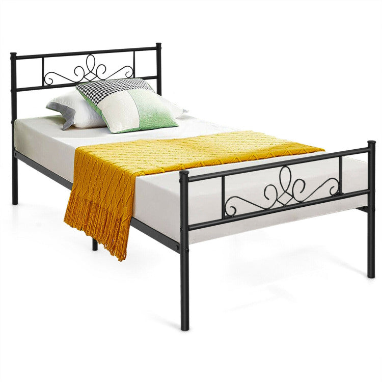 Twin/Full/Queen Size Metal Bed Frame with Headboard and Footboard