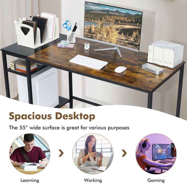 55 Inch Reversible Computer Desk with Splice Tabletop