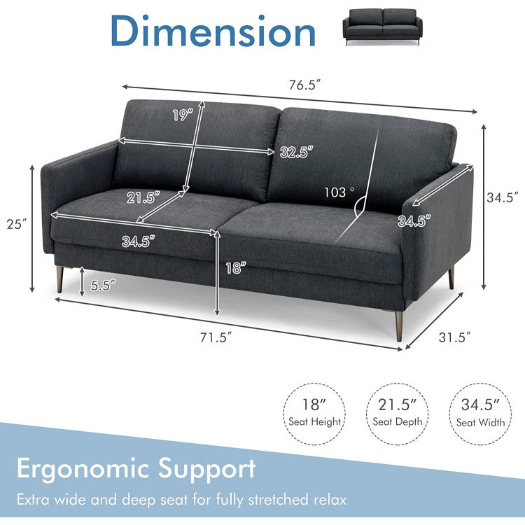 Modern Loveseat with Comfy Backrest Cushions