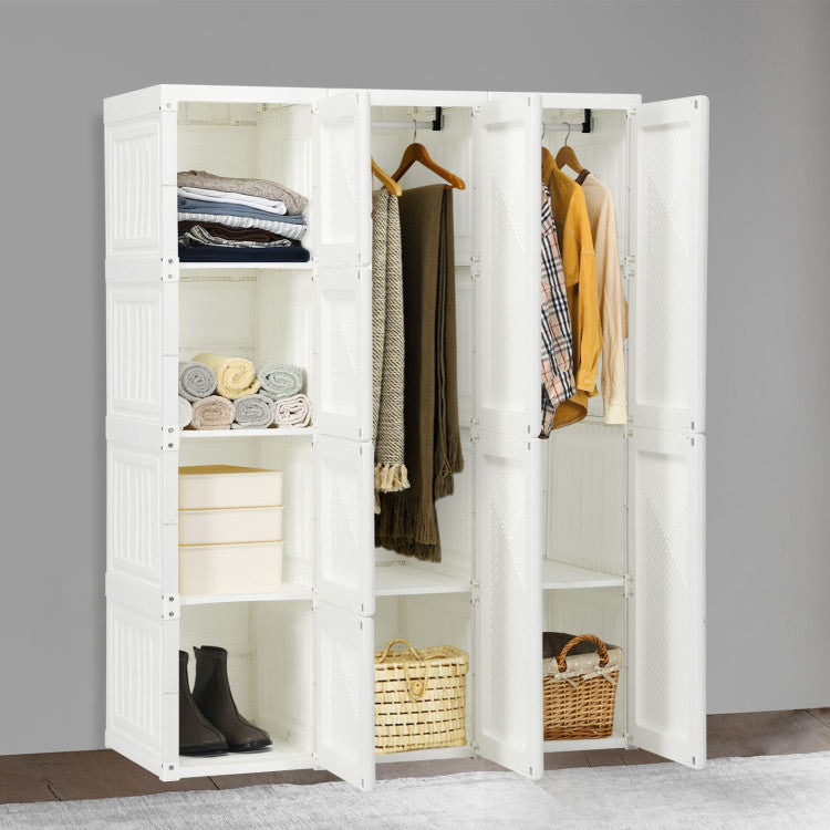 Foldable Closet Clothes Organizer with 8 Cubby Storage