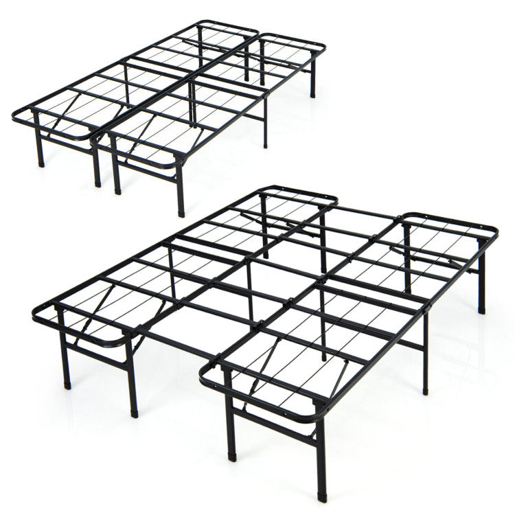 Queen/King Size Folding Steel Bed Frame for Kids Teens and Adults