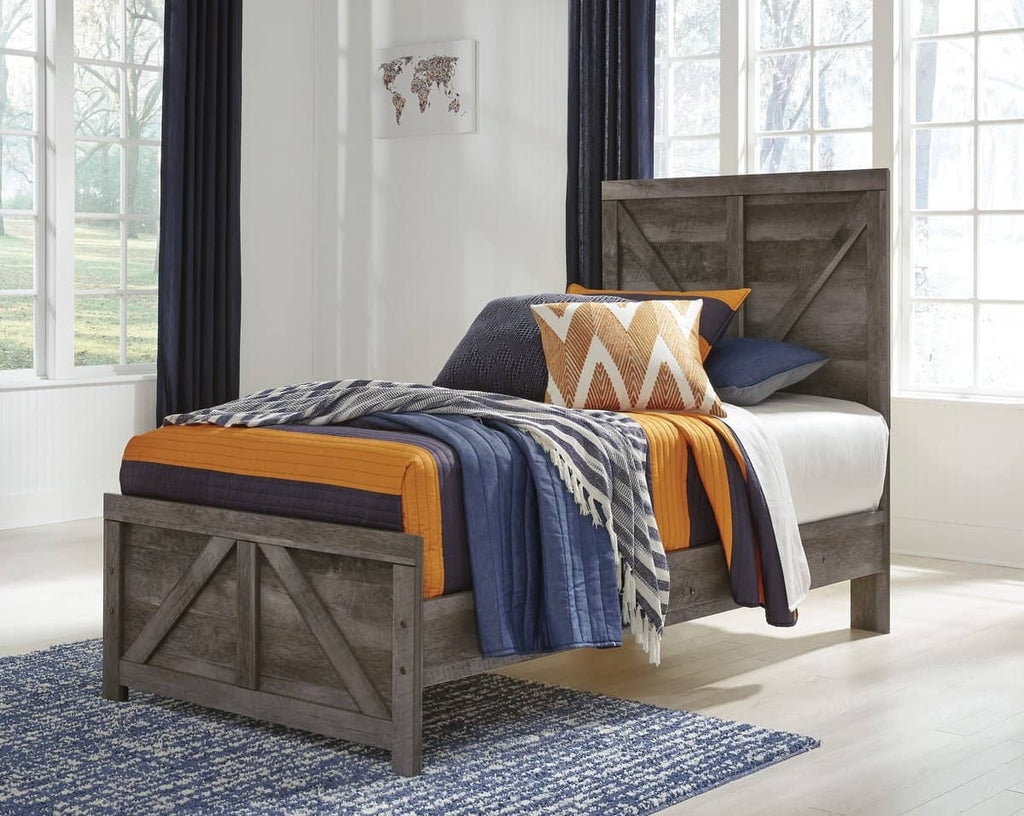 Gray Cross-buck Bedroom Set - StafforaFurniture