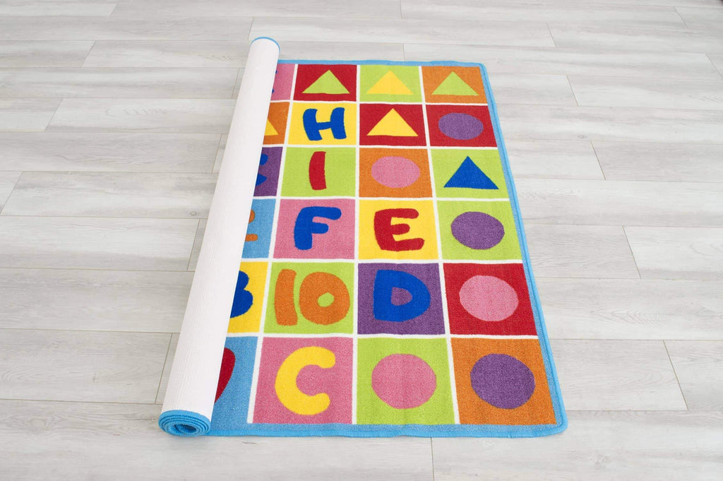 Kids Letters Numbers and Shapes Playful Kids Fun Area Rug - StafforaFurniture