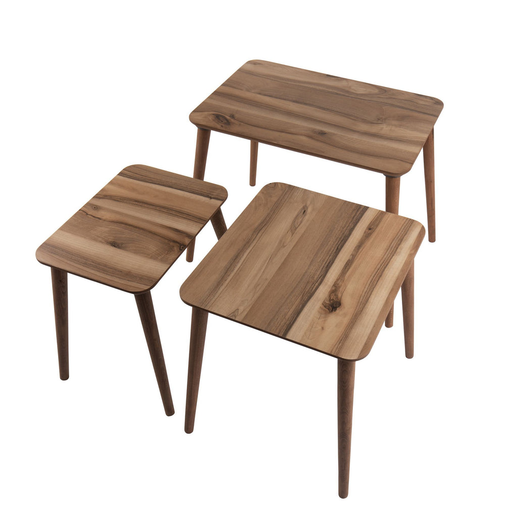 Walnut Nested Table set - StafforaFurniture