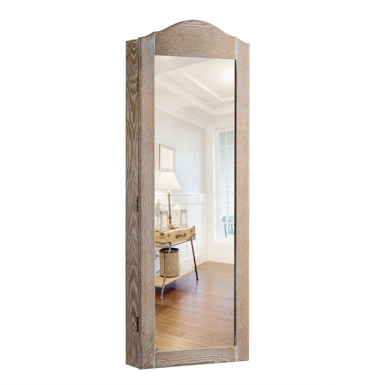 Wall/Door Mounted Jewelry Armoire Cabinet with Mirror