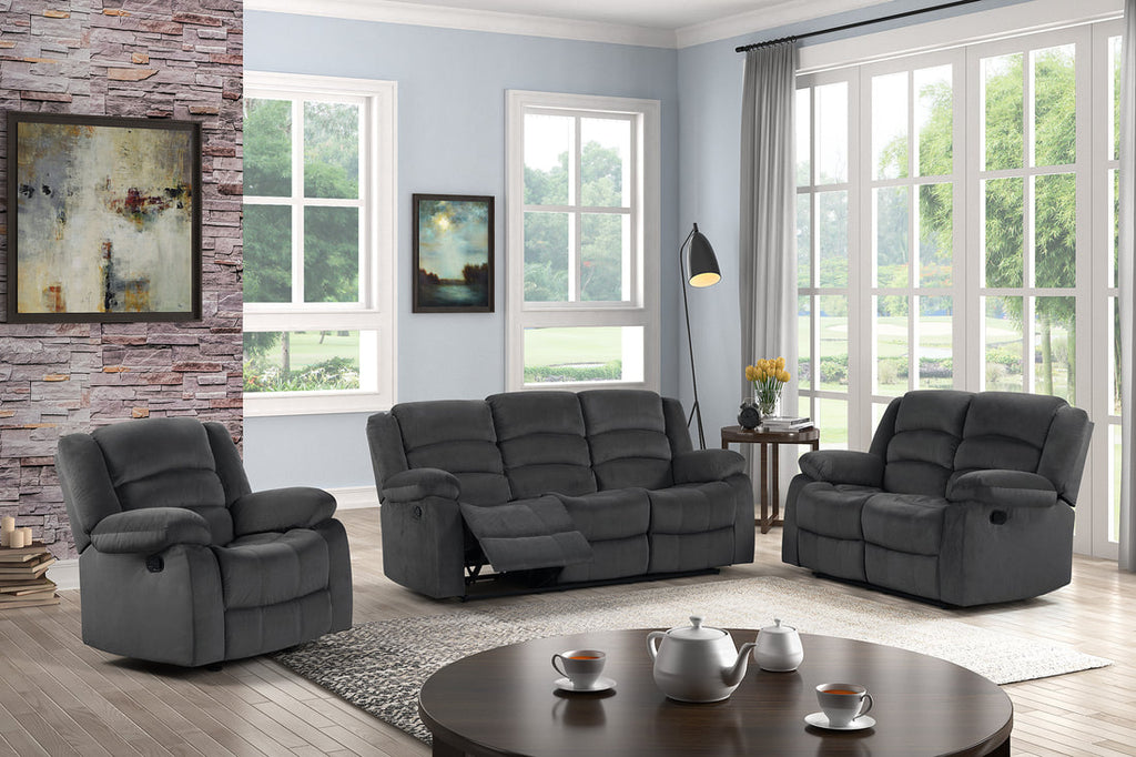 Dynamo Chocolate&Gray Fabric 3PC Set - StafforaFurniture