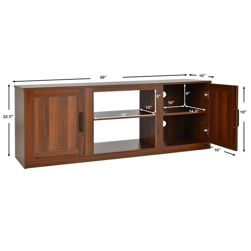 58 Inch TV Stand with 1500W Faux Fireplace for Tvs up to 65 Inch