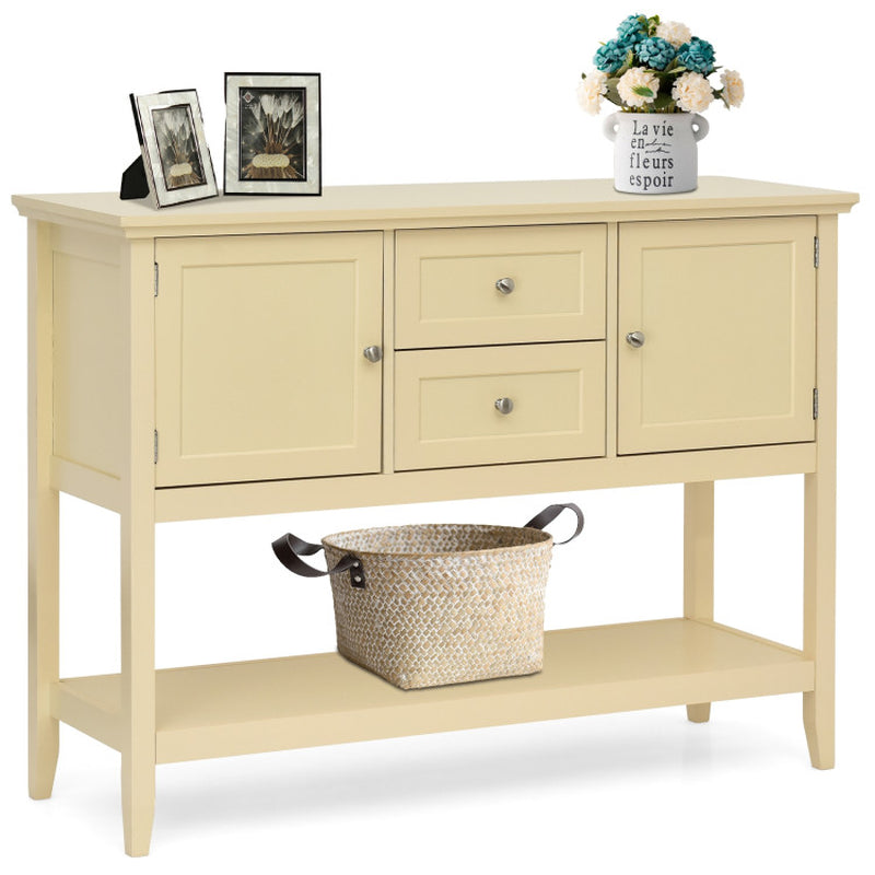 Wooden Sideboard Buffet Console Table with Drawers and Storage