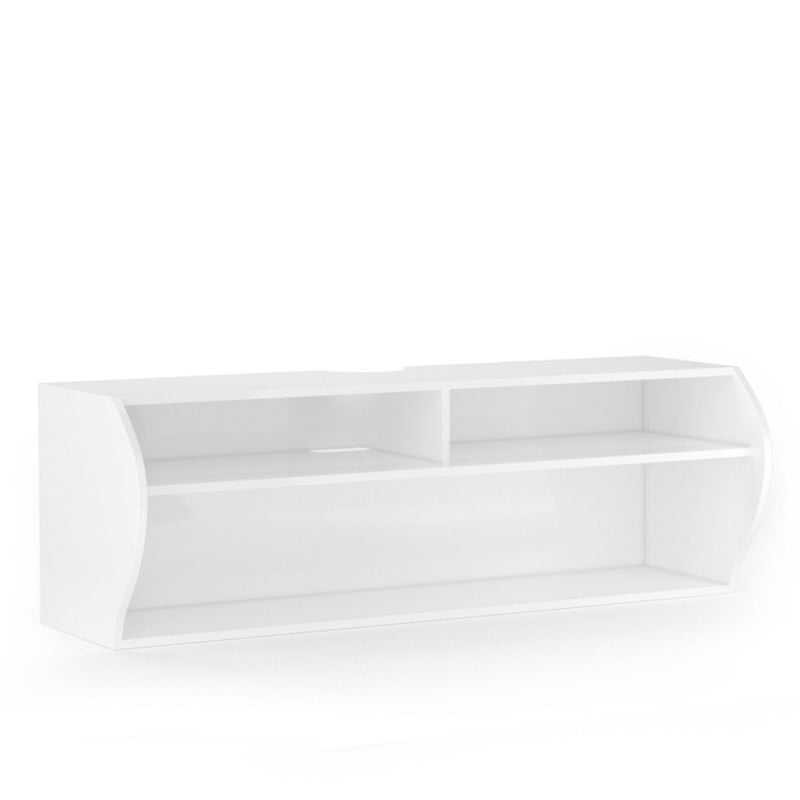 48.5 Inch 2 Tier Modern Wall Mounted Hanging Floating Shelf