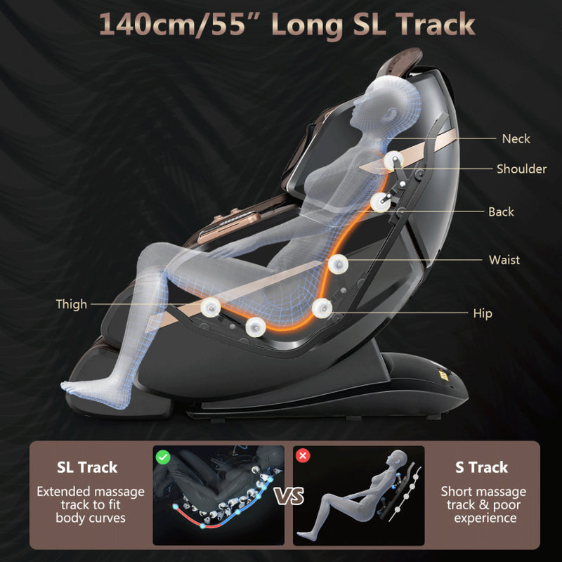 3D Double Sl-Track Electric Full Body Zero Gravity Massage Chair with Heat Roller