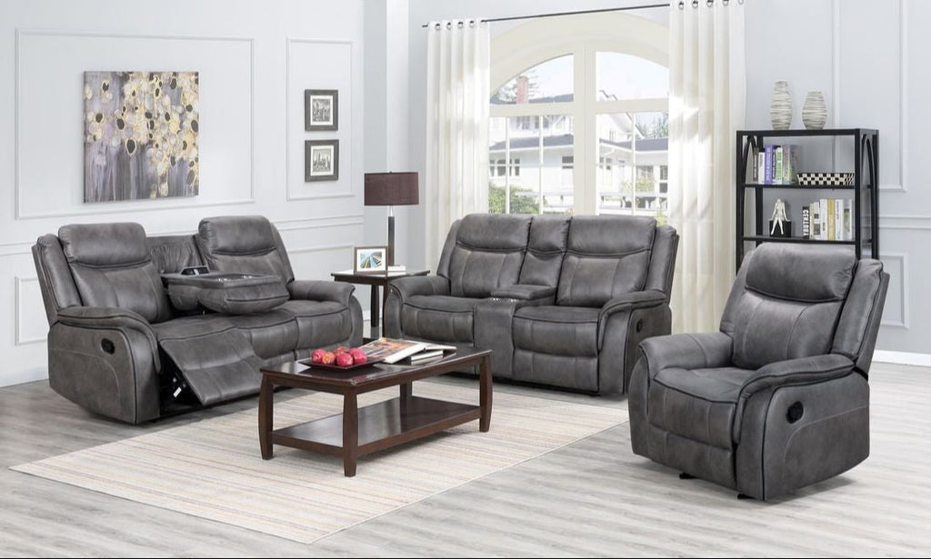 Abigail Gray Reclining Set (ETA 12/4) - StafforaFurniture