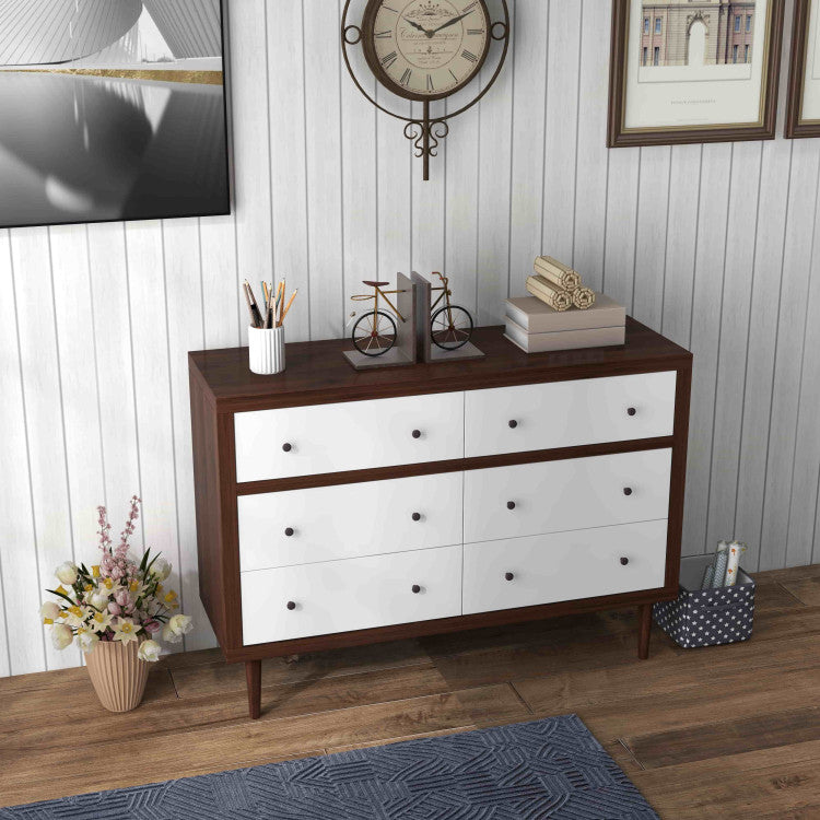 Antique-Style Free-Standing Dresser with 6 Drawers