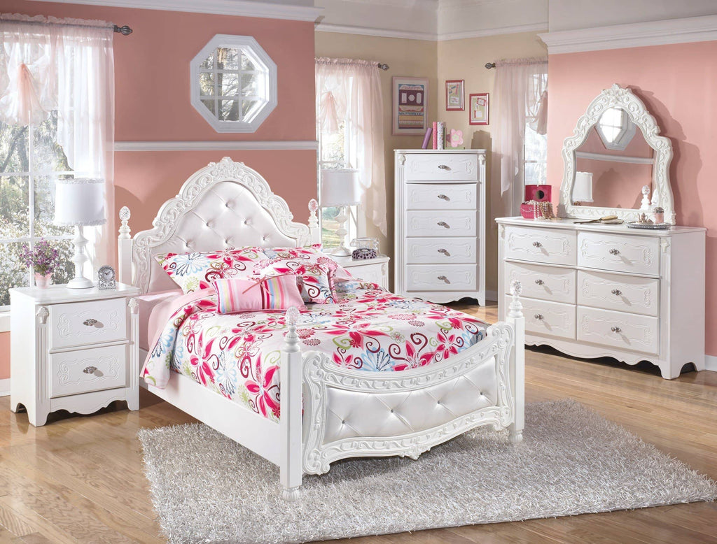 White Exquisite Full Poster Bed - StafforaFurniture