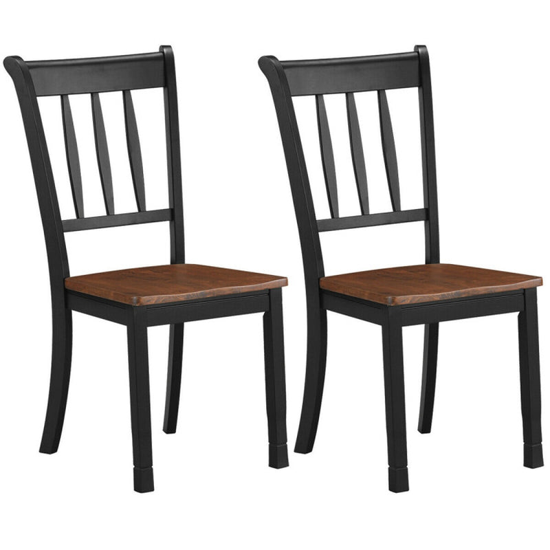 2 Pieces Solid Whitesburg Spindle Back Wood Dining Chairs