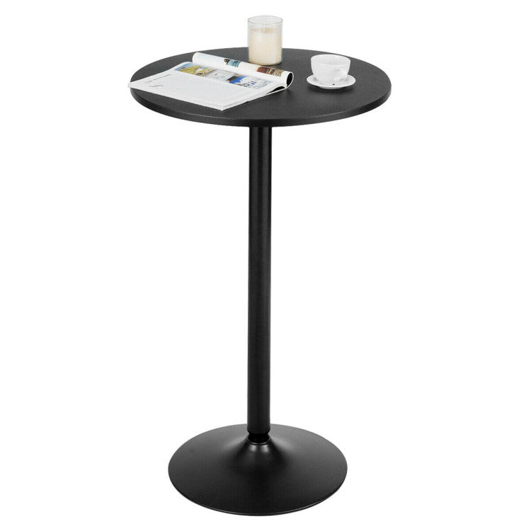 24 Inch Modern Style round Cocktail Table with Metal Base and MDF Top