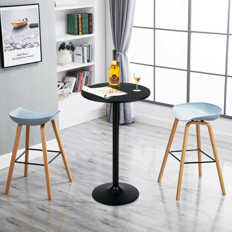 24 Inch Modern Style round Cocktail Table with Metal Base and MDF Top