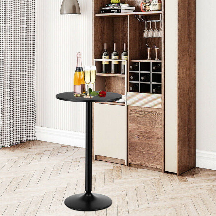 24 Inch Modern Style round Cocktail Table with Metal Base and MDF Top