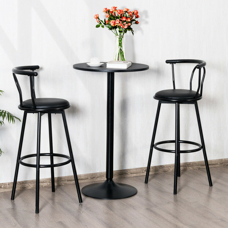 24 Inch Modern Style round Cocktail Table with Metal Base and MDF Top