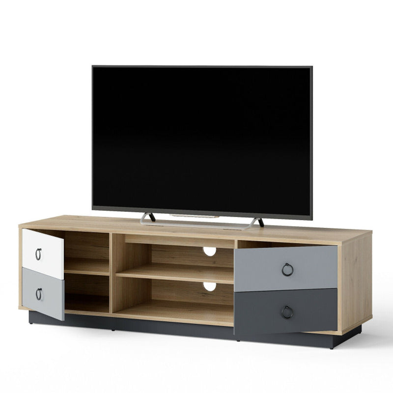 Modern 55 Inch TV Stand with 2 Storage Cabinets for Tvs up to 60 Inch