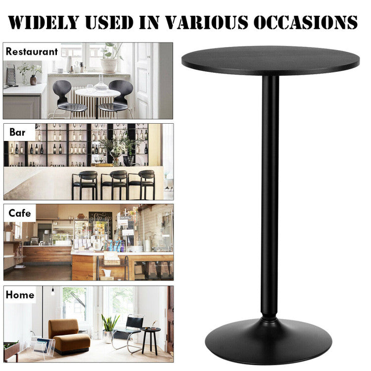 24 Inch Modern Style round Cocktail Table with Metal Base and MDF Top