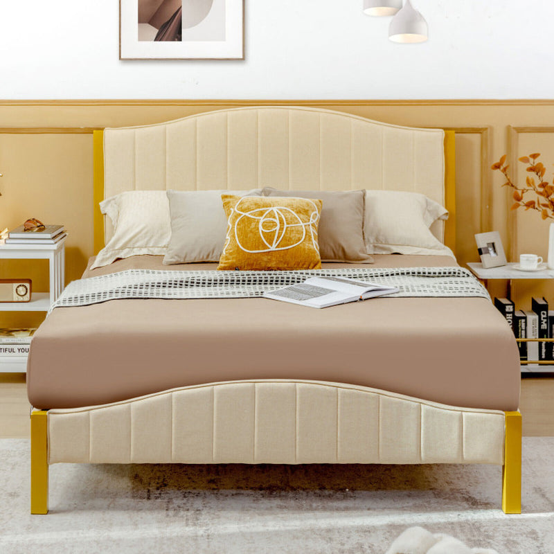 Full/Queen Size Upholstered Bed Frame with Quilted Headboard