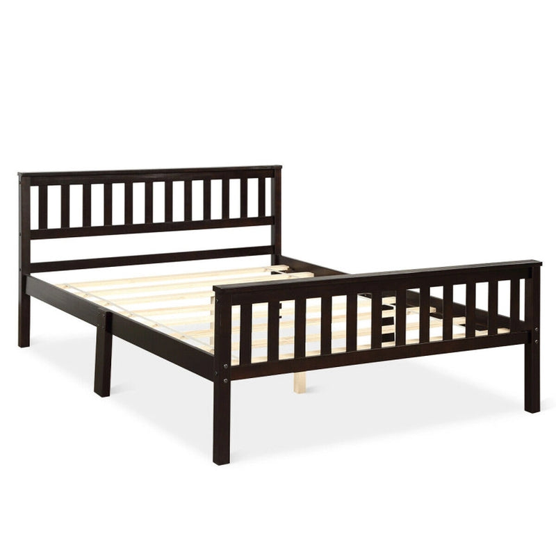 Deluxe Solid Wood Platform Bed with Headboard and Footboard