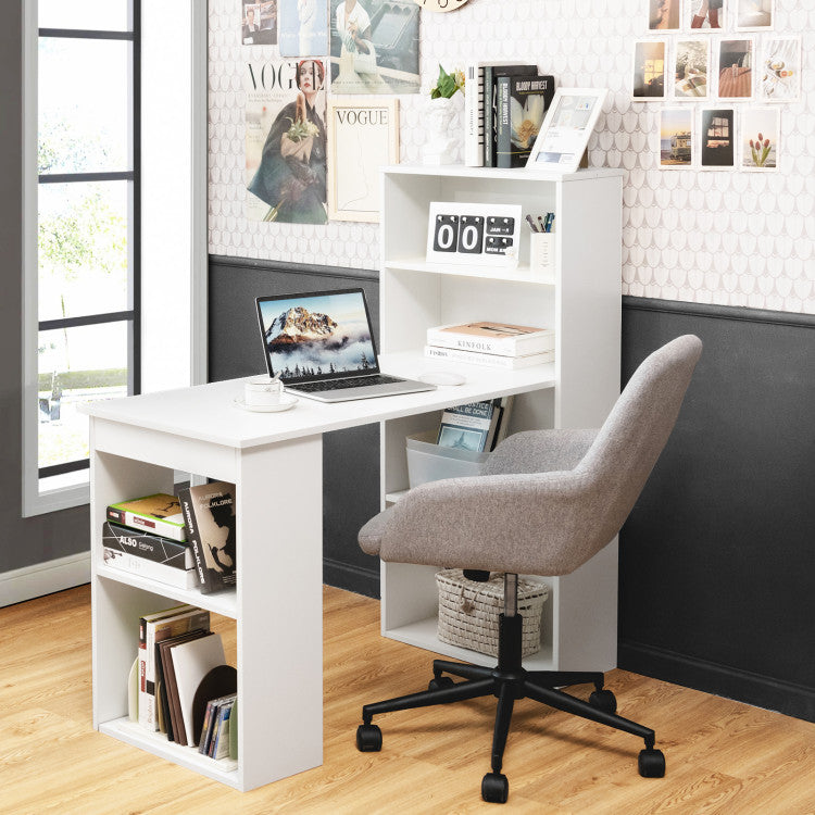 Computer Desk with Storage Shelves and CPU Stand