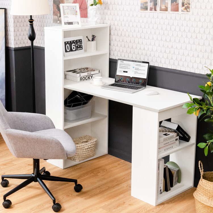 Computer Desk with Storage Shelves and CPU Stand