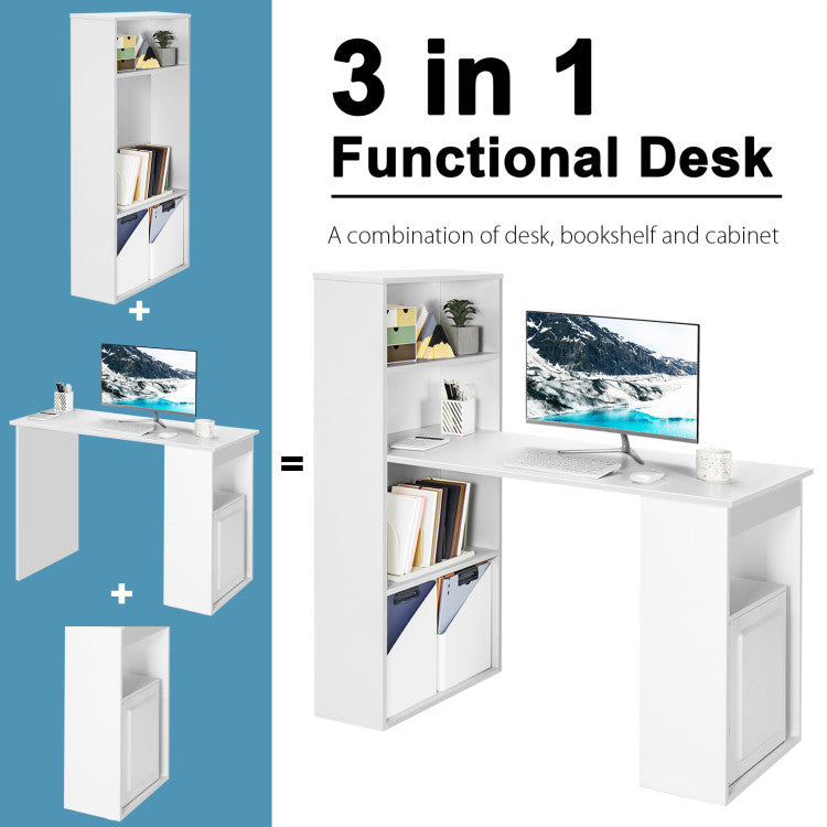 Computer Desk with Storage Shelves and CPU Stand