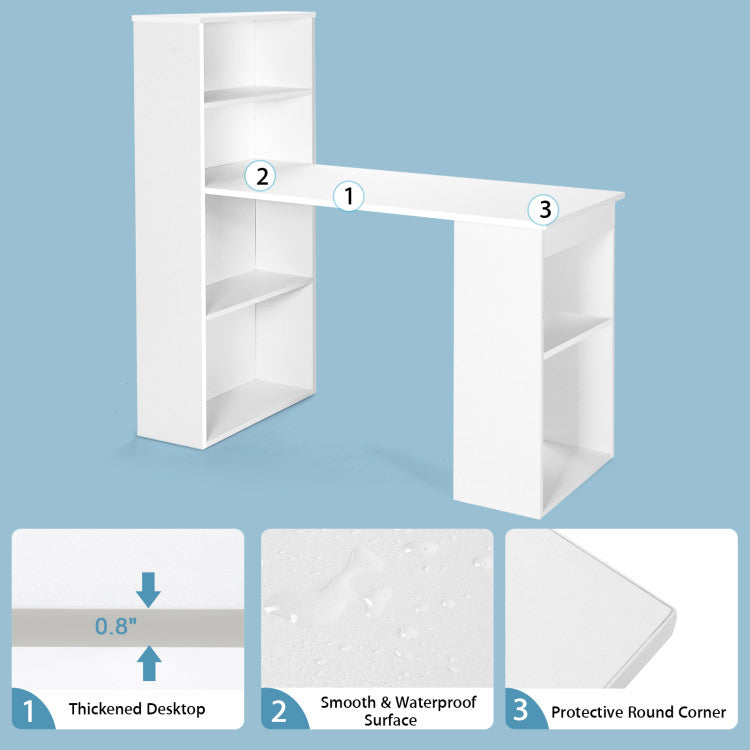 Computer Desk with Storage Shelves and CPU Stand