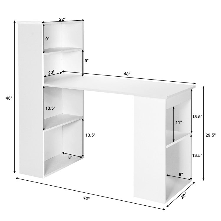 Computer Desk with Storage Shelves and CPU Stand