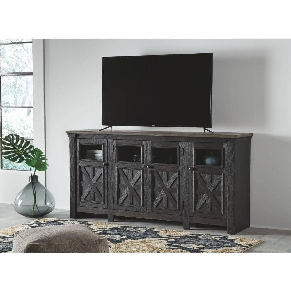 Tyler Creek Black/Gray Extra Large TV Stand - StafforaFurniture