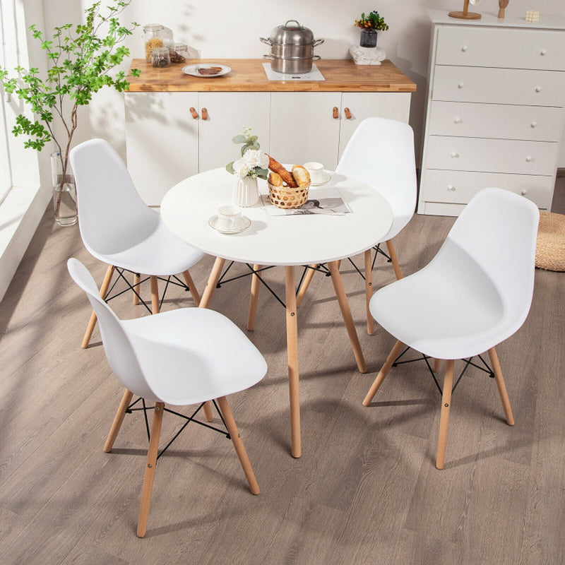 5 Pieces Table Set with Solid Wood Leg for Dining Room