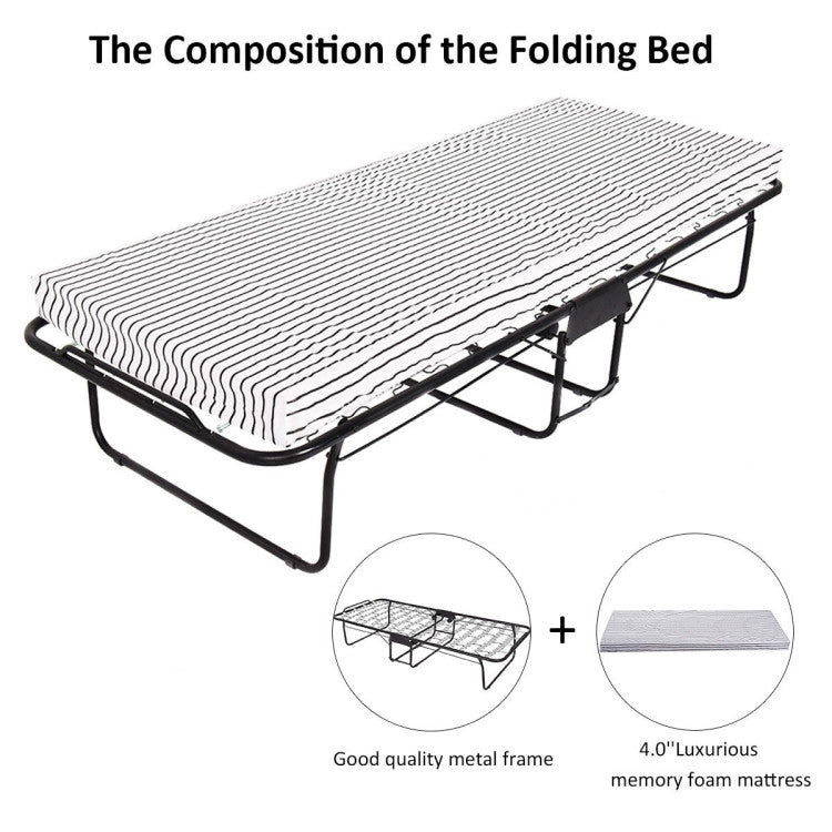 75 X 31 Inch Folding Guest Bed with Foam Mattress