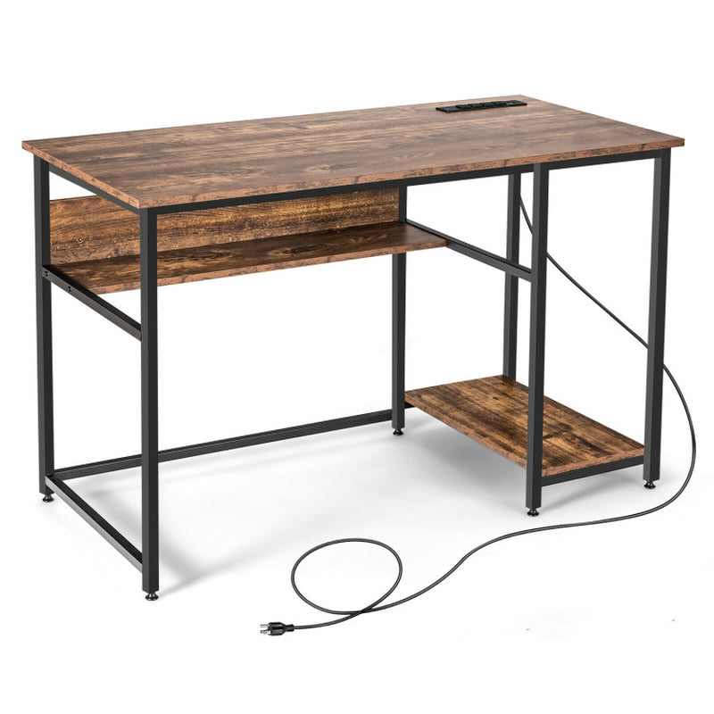 48 Inch Computer Desk with Power Outlet USB Ports