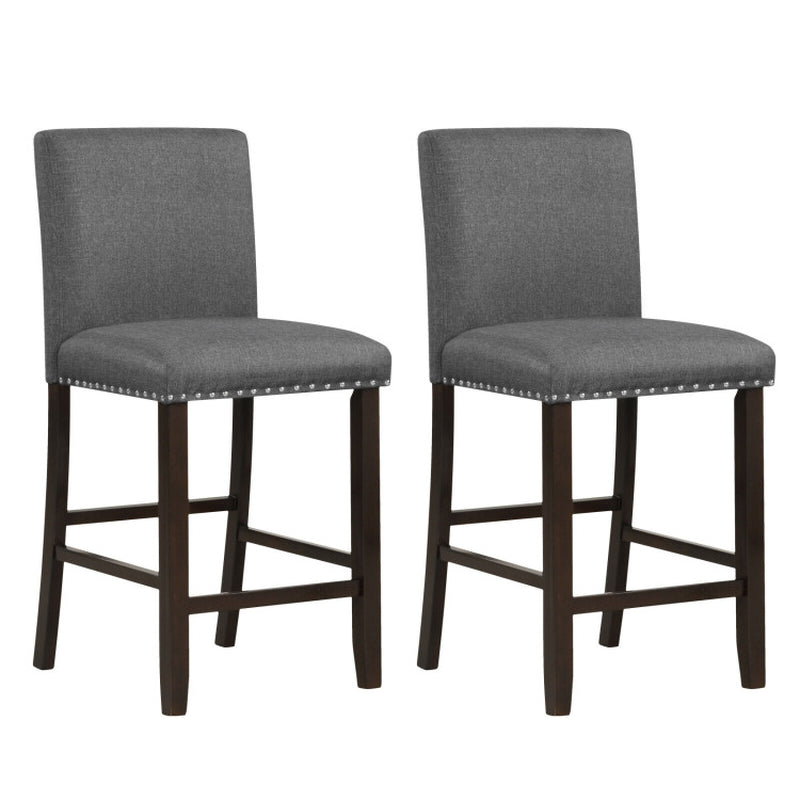 Set of 2 Bar Stools with Back for Kitchen Island