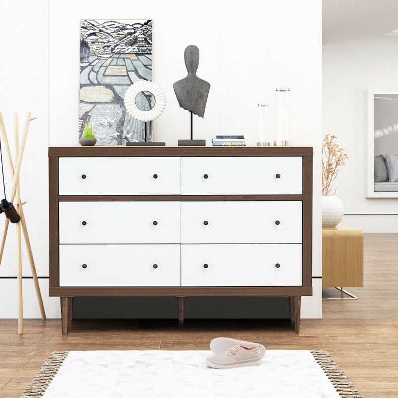 Antique-Style Free-Standing Dresser with 6 Drawers